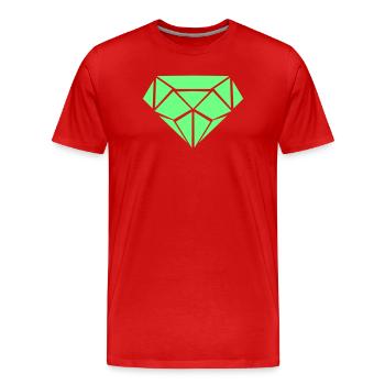 Géométrie du losange vert - T-shirt bio Premium Homme - rouge - Devant - Damien (186cm)