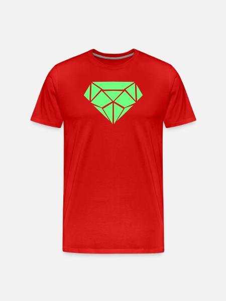 Green Diamond Geometry - Men's Premium Organic T-Shirt - red
