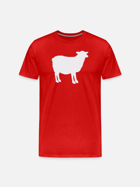 Sheep Silhouette - Men's Premium Organic T-Shirt - red