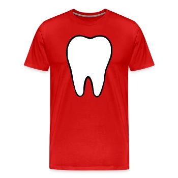 Dent, dents, dentiste - T-shirt bio Premium Homme - rouge - Devant - Damien (186cm)