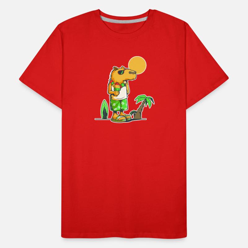 Capybara am Strand Männer Premium Bio T-Shirt