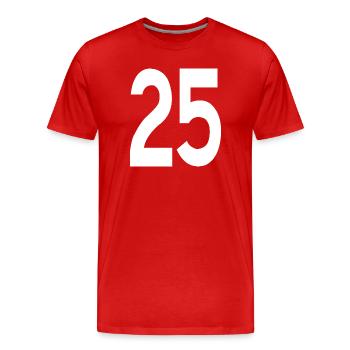 Freundliche Anfänge 25 - Männer Premium Bio T-Shirt - Rot - Vorne - Damien (186cm)