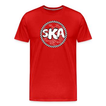 Ich werde ein T-Shirt anziehen - Männer Premium Bio T-Shirt - Rot - Vorne - Damien (186cm)