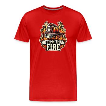 Feuerwehr für den Feuerwehrmann - Männer Premium Bio T-Shirt - Rot - Vorne - Damien (186cm)