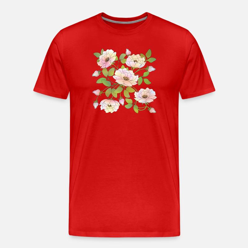 Blumen - Männer Premium Bio T-Shirt - Rot