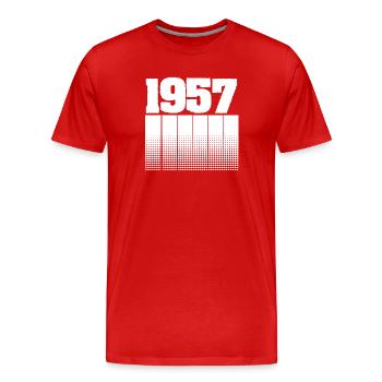 1957 1957 - Männer Premium Bio T-Shirt - Rot - Vorne - Damien (186cm)