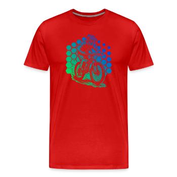 Ein Must Have für echte Mountainbike - Männer Premium Bio T-Shirt - Rot - Vorne - Damien (186cm)