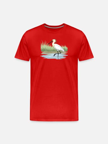 Löffler Loeffler Platalea leucorodia - Men's Premium Organic T-Shirt - red