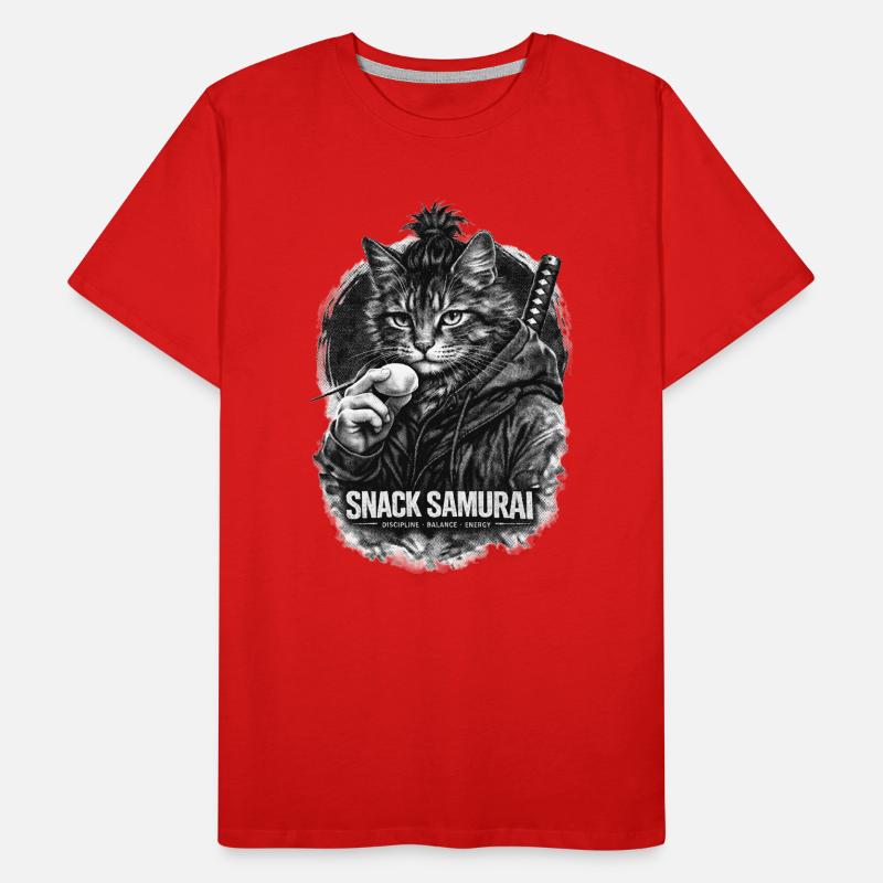 Snack Samurai Cat II T-shirt bio Premium Homme