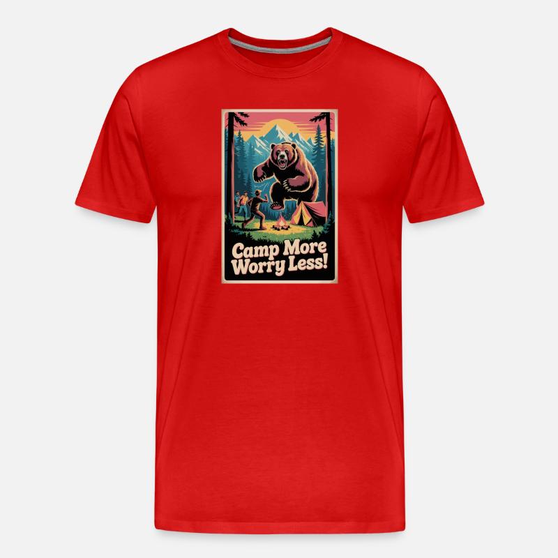 Camp Mach dir weniger Sorgen - Männer Premium Bio T-Shirt - Rot