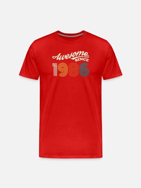 Awesome since 1986 retro logo - Men's Premium Organic T-Shirt - red