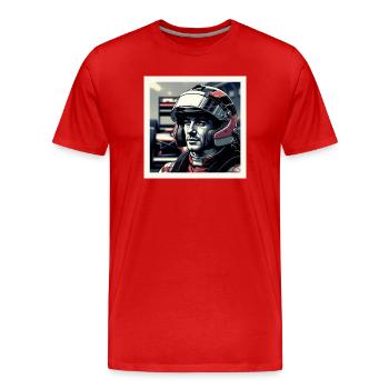 Formule Senna - T-shirt bio Premium Homme - rouge - Devant - Damien (186cm)