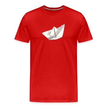 Navire en papier - T-shirt bio Premium Homme - rouge - Devant - Damien (186cm)
