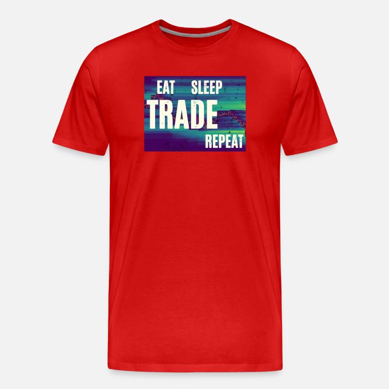 Eat Sleep Trade Repeat - Männer Premium Bio T-Shirt - Rot