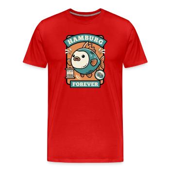 Hamburger Fischkopf aus Hamburg  - Männer Premium Bio T-Shirt - Rot - Vorne - Damien (186cm)