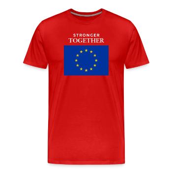 Drapeau européen fort ensemble - T-shirt bio Premium Homme - rouge - Devant - Damien (186cm)