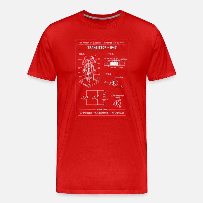 Transistorpatent-Bauplan - Männer Premium Bio T-Shirt - Rot