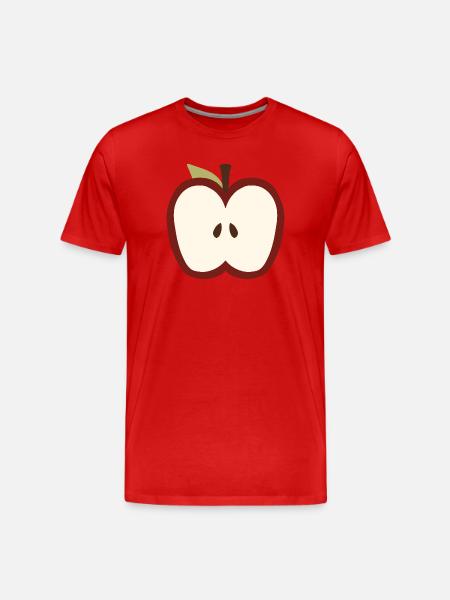 Cute Half-Apple Face Emblem - Men's Premium Organic T-Shirt - red