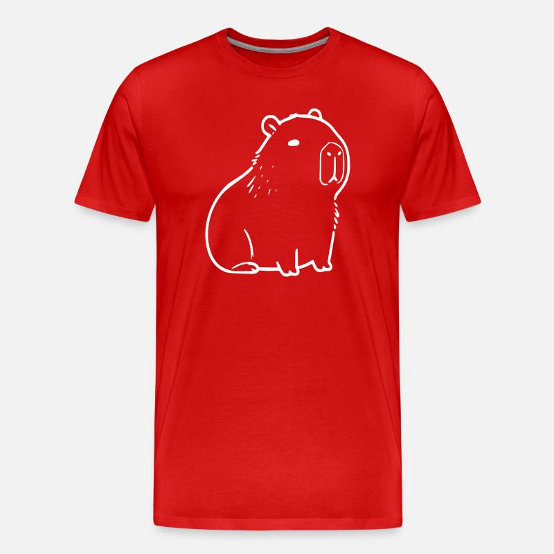 Capybara capybara blanc - T-shirt bio Premium Homme - rouge