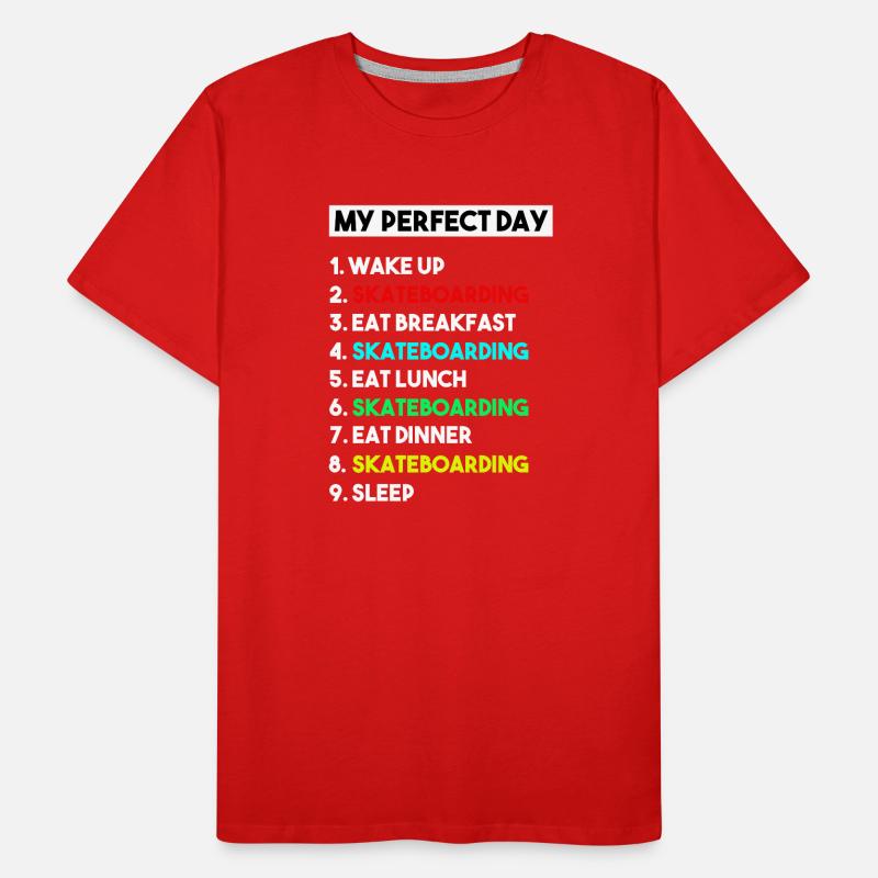 Ma routine de skateboard parfaite pour la journée T-shirt bio Premium Homme