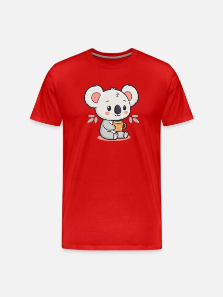 Koala Sweet Coffee Mug - Men's Premium Organic T-Shirt - red