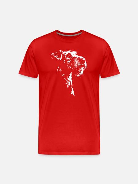 Airedale Terrier Silhouette Dog Dog Wilsigns - Men's Premium Organic T-Shirt - red