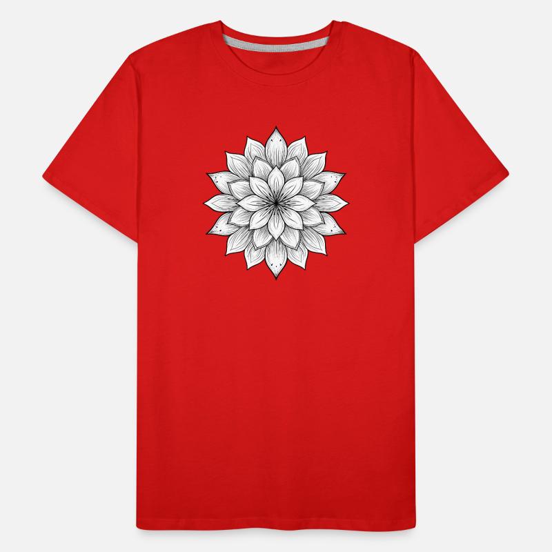 Blumenmandala mit feinen Blütenblättern, Ruhe und Harmonie Männer Premium Bio T-Shirt