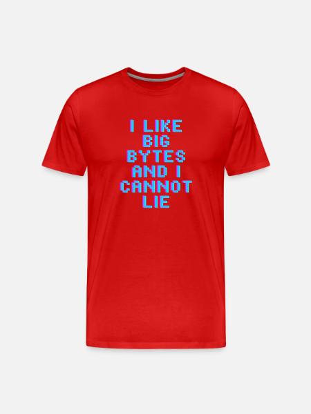 Ich mag große Bytes - Männer Premium Bio T-Shirt - Rot