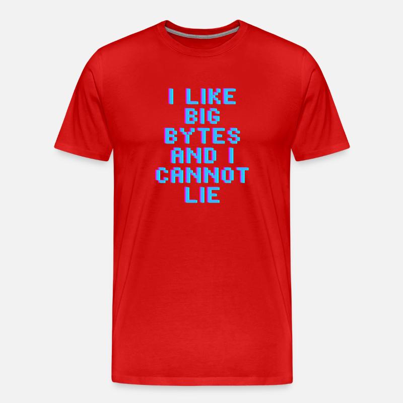 Ich mag große Bytes - Männer Premium Bio T-Shirt - Rot