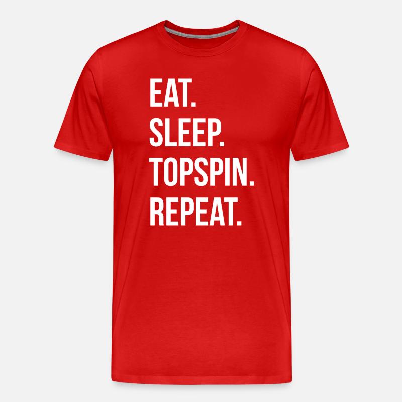 Eat Sleep Topspin Repeat - Männer Premium Bio T-Shirt - Rot