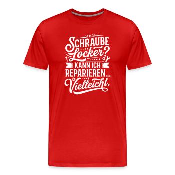 Screw loose? Repair Maybe - Men's Premium Organic T-Shirt - red - Front - Damien (186cm)