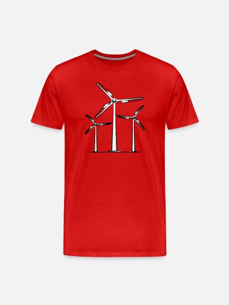 Klimawandel Windrad Windkraft Umweltschutz  - Männer Premium Bio T-Shirt - Rot
