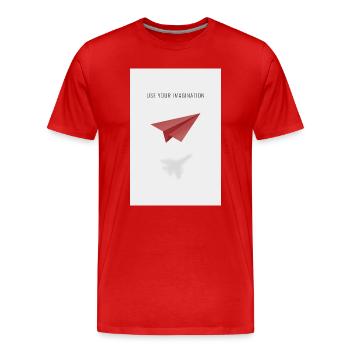 Use Your Imagination - Men's Premium Organic T-Shirt - red - Front - Damien (186cm)