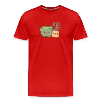 Cute Matcha And Whisk Bestie - Men's Premium Organic T-Shirt - red - Front - Damien (186cm)