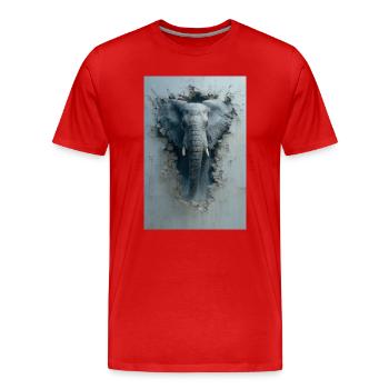 Percée de l’éléphant - T-shirt bio Premium Homme - rouge - Devant - Damien (186cm)
