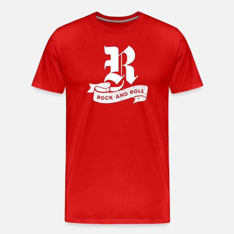 Rock'n'Roll-Emblemwappen - Männer Premium Bio T-Shirt - Rot