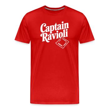 Capitaine Ravioli - T-shirt bio Premium Homme - rouge - Devant - Damien (186cm)