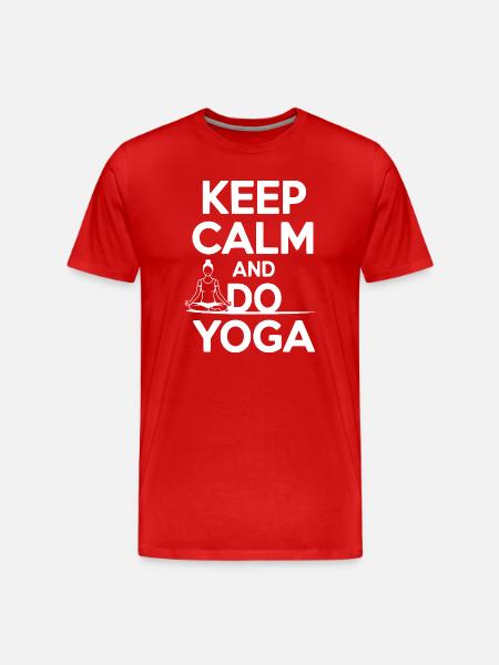 Keep Calm and Do Yoga - Men's Premium Organic T-Shirt - red