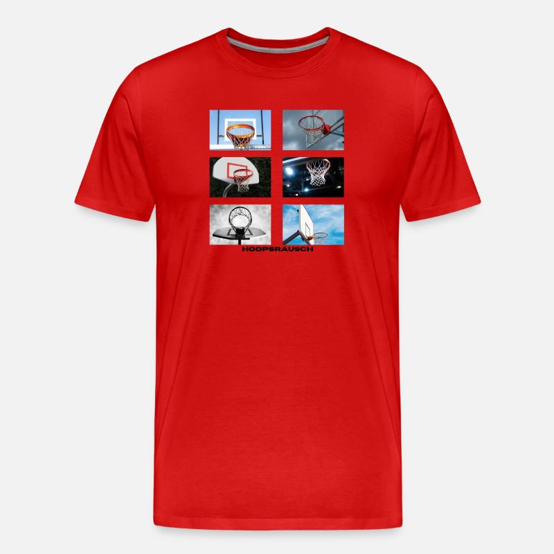 Hoopsrausch Collage - Männer Premium Bio T-Shirt - Rot