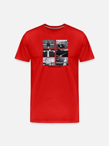 Padelrausch Collage BW - Men's Premium Organic T-Shirt - red