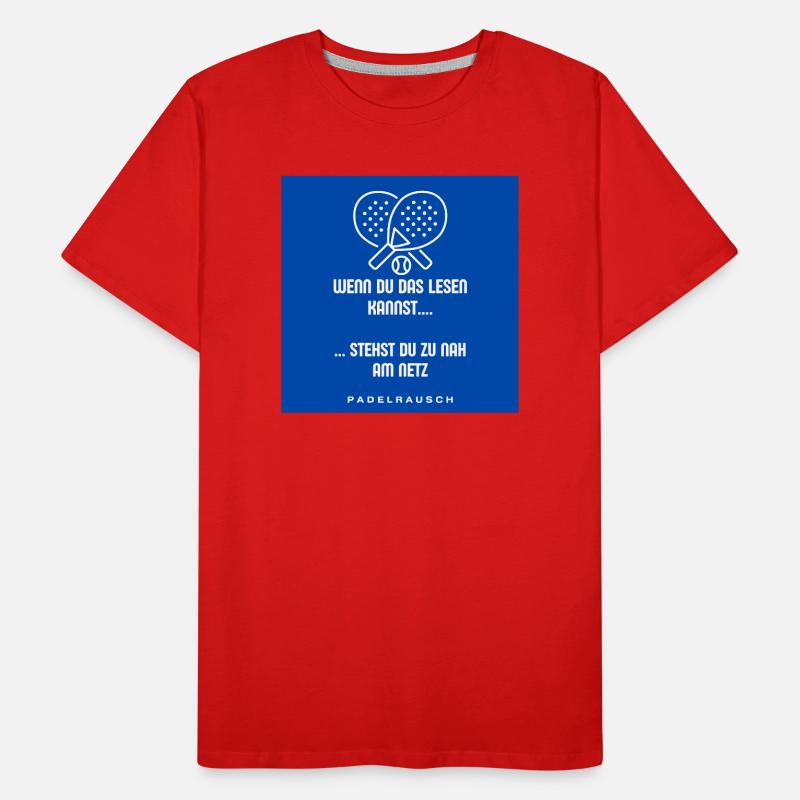 Course au padel : trop près du filet T-shirt bio Premium Homme