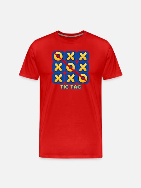 Retro Tic-Tac-Toe Game Night Graphic - Men's Premium Organic T-Shirt - red