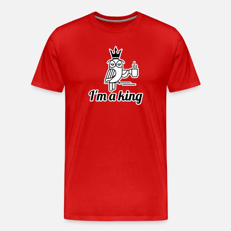 Eulenkönig-Kaffee - Männer Premium Bio T-Shirt - Rot