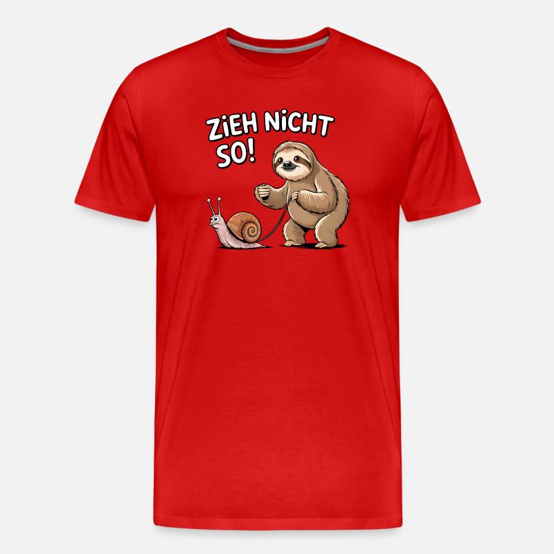 Don't pull so sloth snail - Men's Premium Organic T-Shirt - red