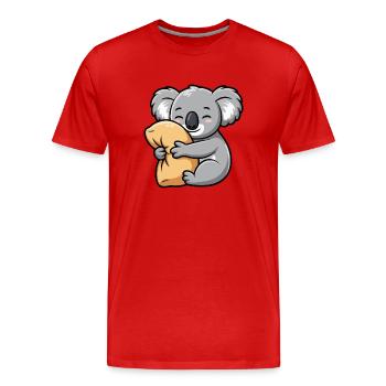 Koala Kuscheln - Männer Premium Bio T-Shirt - Rot - Vorne - Damien (186cm)