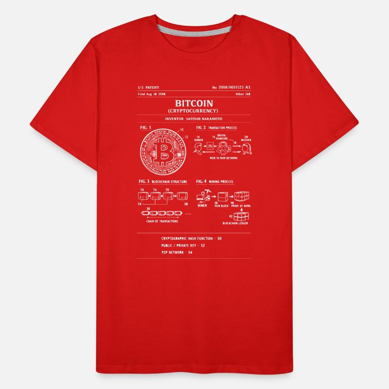 Bitcoin Schematic: Crypto Flow Diagram Men's Premium Organic T-Shirt