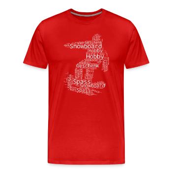 Illustration de snowboard pour snowboard - T-shirt bio Premium Homme - rouge - Devant - Damien (186cm)