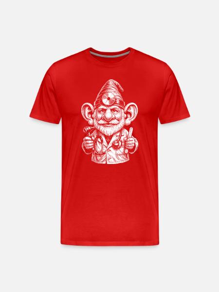 Gnomish Doctor Thumbs Up - Men's Premium Organic T-Shirt - red