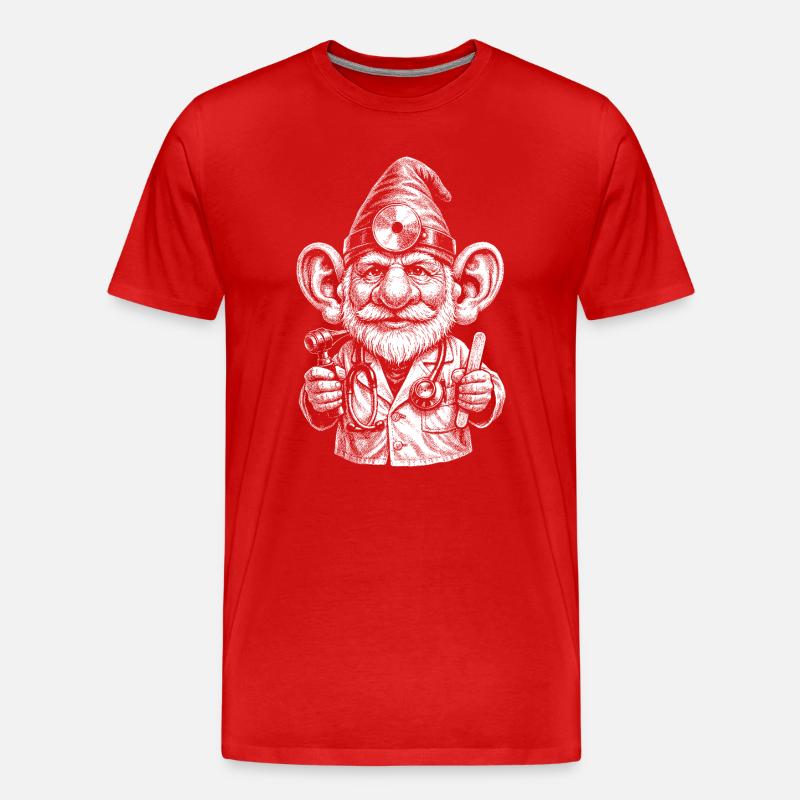 Gnomischer Arzt Daumenhoch - Männer Premium Bio T-Shirt - Rot