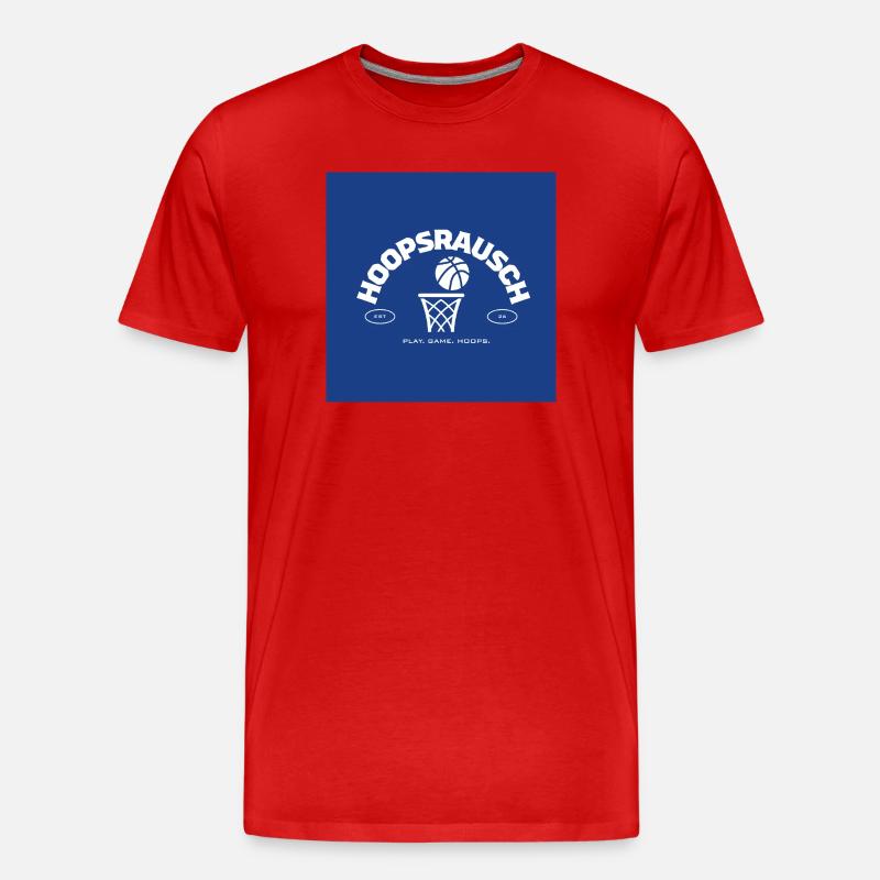 Hoopsrausch Basketball Emblem - Männer Premium Bio T-Shirt - Rot